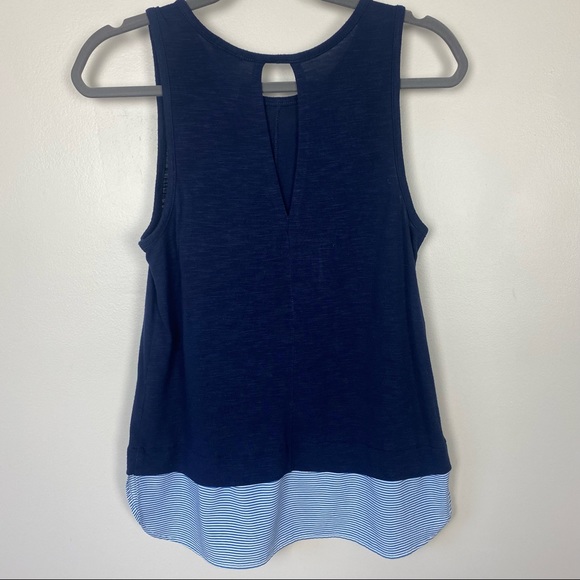 J Crew Womens Peplum Tank Top Blue Flowy Striped Size S - Picture 7 of 8